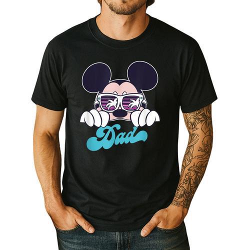 Disney Mickey And Friends Cool Mickey Summer Vibes Dad Logo Men's Casual T-Shirt - Father's Day Fun