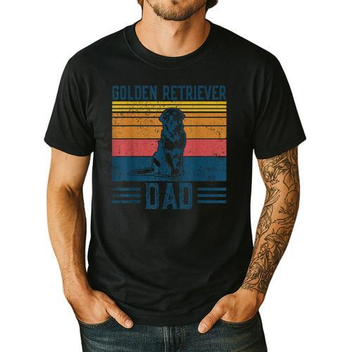 Dog Golden Dad Vintage Golden Retriever Dad Small Men's Casual T-Shirt - Father's Day Fun