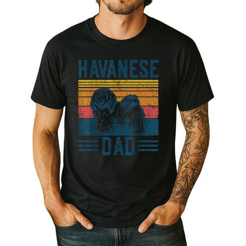 Dog Havanese Dad Vintage Havanese Dad Men's Casual T-Shirt - Father's Day Fun