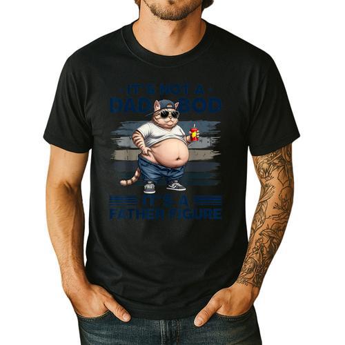 It's Not A Dad Bod It's Father Figure Fat Cat Vintage Men's Casual T-Shirt - Father's Day Fun