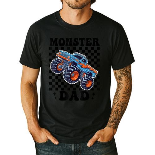 Monster Truck Dad Family Matching Monster Trucks Birthday Men's Casual T-Shirt - Father's Day Fun