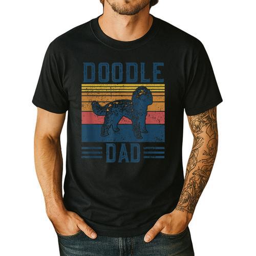 Vintage Doodle Dad Aussie Doodle & Goldendoodle Men's Casual T-Shirt - Father's Day Fun