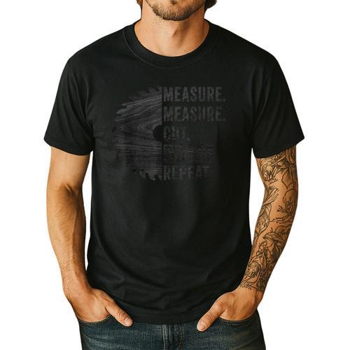 Woodworking Dad Measure Cut Swear Handyman Fathers Day Men's Casual T-Shirt - Father's Day Fun
