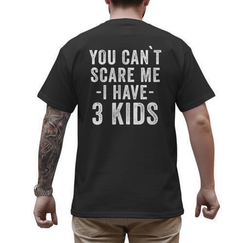 3 Kids Mom Of Three Dad Of 3 Children Parents Men's Back Print T-Shirt - Father's Day Fun
