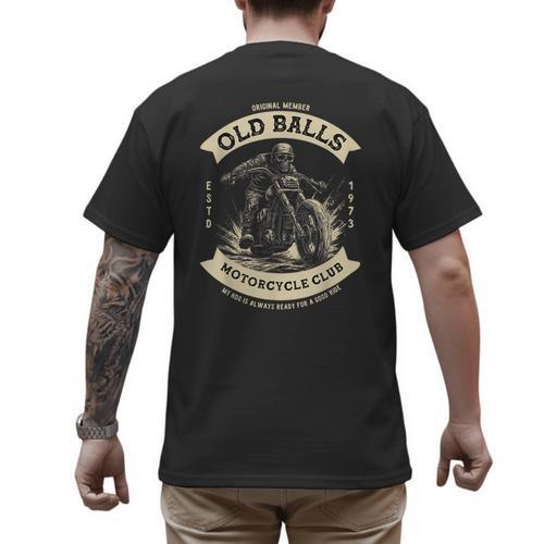 50th Birthday Vintage Motorcycle For Biker Dad Men's Back Print T-Shirt - Father's Day Fun