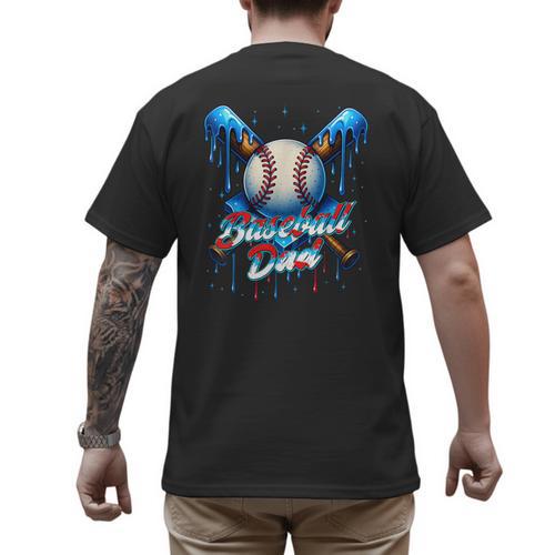 Baseball Drip Dad Father Day Birthday Group Matching Family Men's Back Print T-Shirt - Father's Day Fun