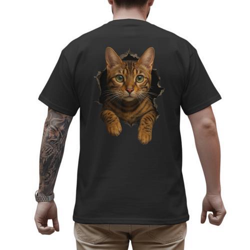Bengal Cat Lover Animal Pet Bengal Cat Owner Mom Cat Dad Cat Men Women Kids Men's Back Print T-Shirt - Father's Day Fun