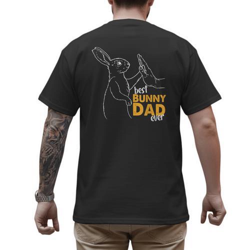 Best Bunny Dad Ever Rabbit Daddy Bunny Father Bunny Men's Back Print T-Shirt - Father's Day Fun