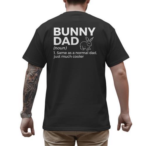 Bunny Dad Definition Rabbit Lover Men's Back Print T-Shirt - Father's Day Fun