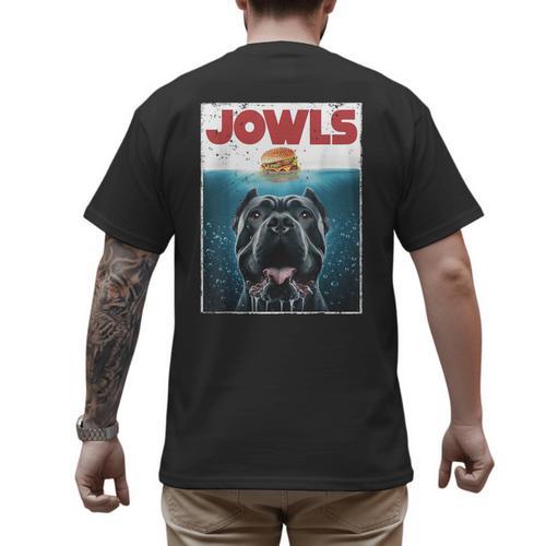 Cane Corso Jowls Top Drool Burger Dog Mom Dog Dad Men's Back Print T-Shirt - Father's Day Fun