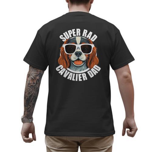 Cavalier King Charles Spaniel Dad Father’s Day Men's Back Print T-Shirt - Father's Day Fun