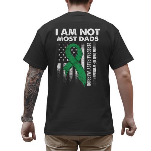 Cerebral Palsy CP Awareness Most Dads Warrior Survivor DA1 Men's Back Print T-Shirt - Father's Day Fun