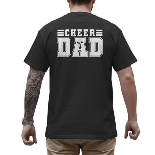 Cheer Dad Cheer Leading Cheer Leading Men Dad Fathers Day Men's Back Print T-Shirt - Father's Day Fun