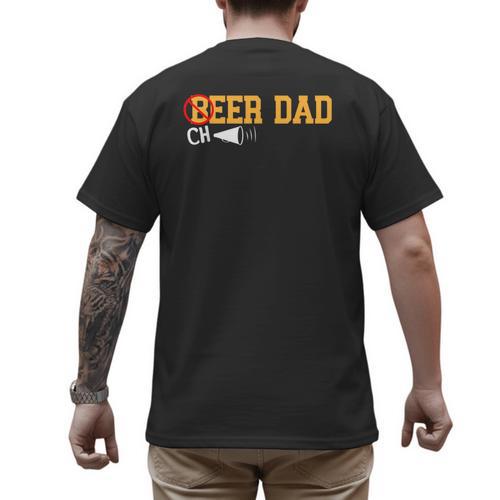 Cheerleader Dad Beer Cheerleading Cheer Dad Men's Back Print T-Shirt - Father's Day Fun