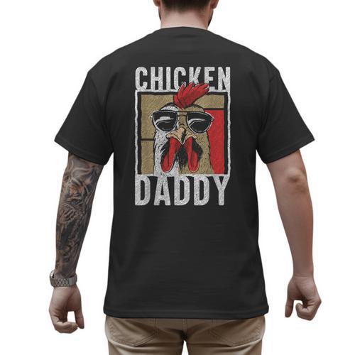 Chicken Daddy a Fun For Every Rooster In The Basket Men's Back Print T-Shirt - Father's Day Fun