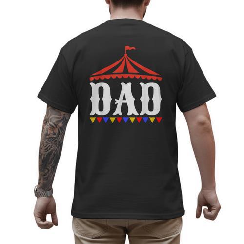 Circus Dad Of The Birthday Boy & Girl Carnival Family Outfit Men's Back Print T-Shirt - Father's Day Fun