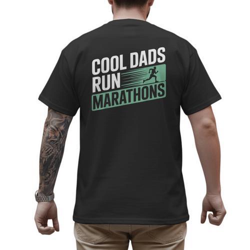 Cool Dads Run Marathons Marathon Running Runner Men's Back Print T-Shirt - Father's Day Fun
