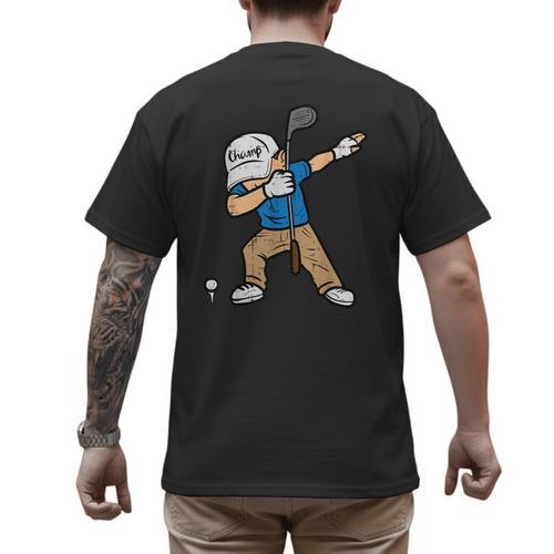 Dabbing Golfer Golfing Golfer Dad Men Boys Kids Youth Men's Back Print T-Shirt - Father's Day Fun