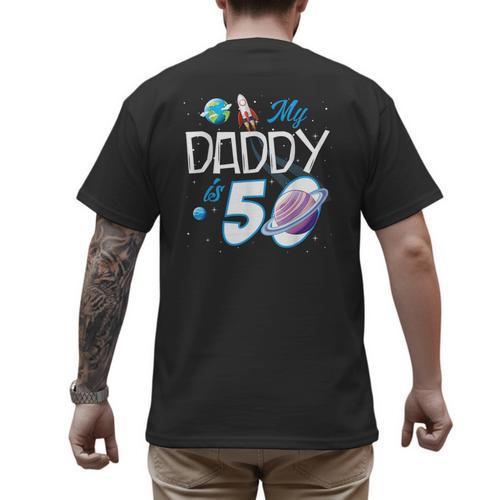 My Dad Is 50 Years Daddy Father 50th Years Birthday Men's Back Print T-Shirt - Father's Day Fun