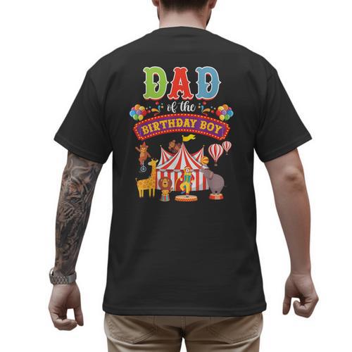 Dad Of The Birthday Boy Carnival Circus 1st Birthday Party Men's Back Print T-Shirt - Father's Day Fun