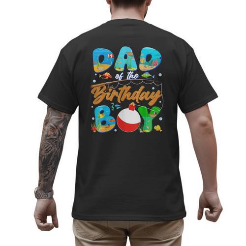 Dad Of The Birthday Boy Ofishally One Family Matching Party Men's Back Print T-Shirt - Father's Day Fun