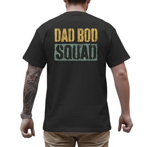 Dad Bod Squad Shirt Men Fathers Day Men's Back Print T-Shirt - Father's Day Fun