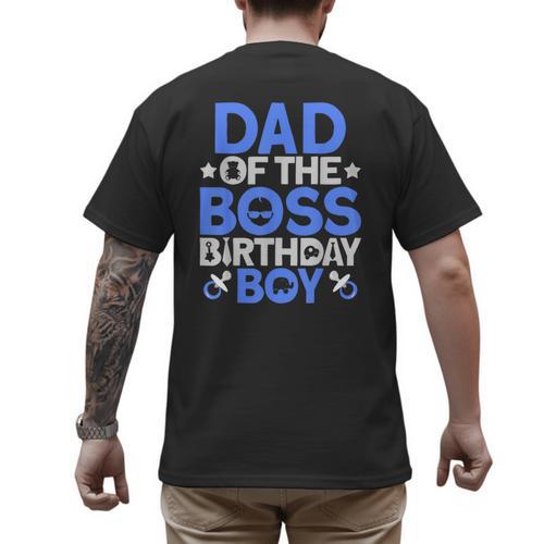 Dad Of The Boss Birthday Party Outfit Like A Boss Dad Men's Back Print T-Shirt - Father's Day Fun