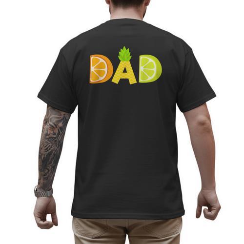 Dad Fruitarian Lover Summer Father Fruit Slice Men's Back Print T-Shirt - Father's Day Fun
