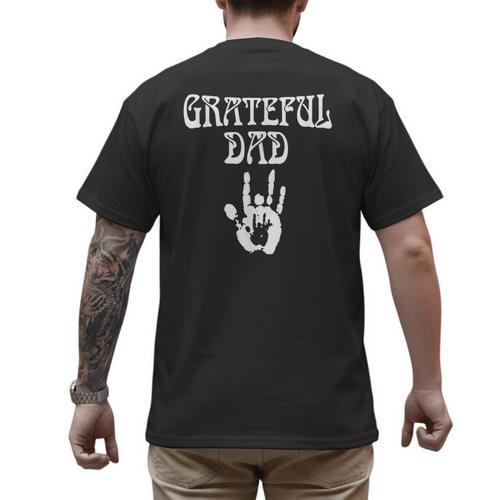 Dad Retro Distressed Grateful Dad Men's Back Print T-Shirt - Father's Day Fun