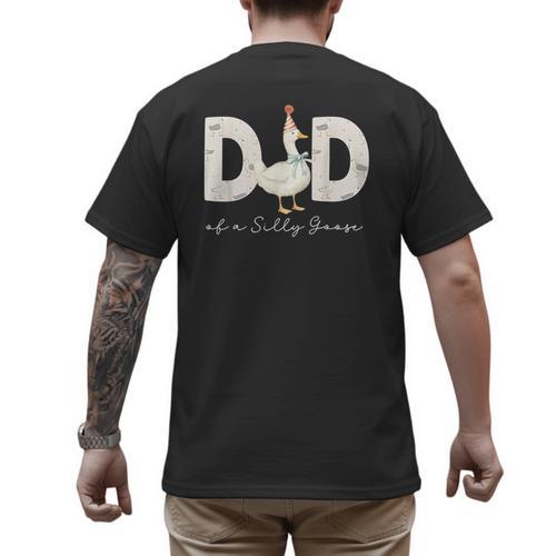 Dad Of The Silly Goose Silly Goose Birthday Matching Family Men's Back Print T-Shirt - Father's Day Fun