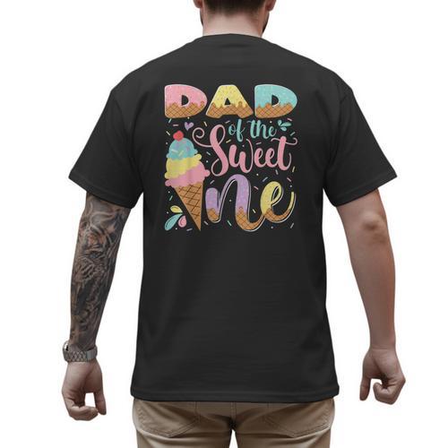 Dad Of The Sweet One Ice Cream 1St Birthday Party Men's Back Print T-Shirt - Father's Day Fun