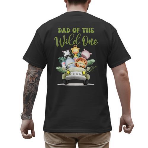 Dad Of The Wild One 1st Birthday Safari Family Matching Men's Back Print T-Shirt - Father's Day Fun