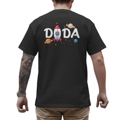 Dada Of The Birthday Boy Space Astronaut 1st Birthday Family Men's Back Print T-Shirt - Father's Day Fun