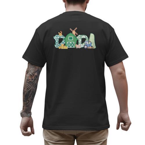 Dada Farm Animal Birthday Family Matching Party Dad Father Men's Back Print T-Shirt - Father's Day Fun