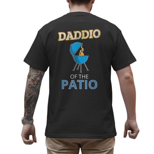 Daddio Of The Patio Fathers Day BBQ Grill Dad Men's Back Print T-Shirt - Father's Day Fun