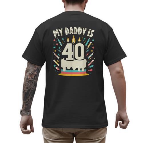 My Daddy Is 40 Years Old Father 40th Birthday Dad Men's Back Print T-Shirt - Father's Day Fun