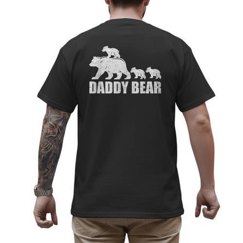 Daddy Bear 3 Cubs Shirt Daddy Bear 3 Kids Tshirt Dad 3 Kids Men's Back Print T-Shirt - Father's Day Fun
