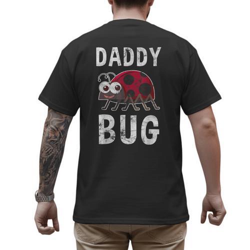 Daddy Bug Ladybug Lover Cute Dad Small Men's Back Print T-Shirt - Father's Day Fun