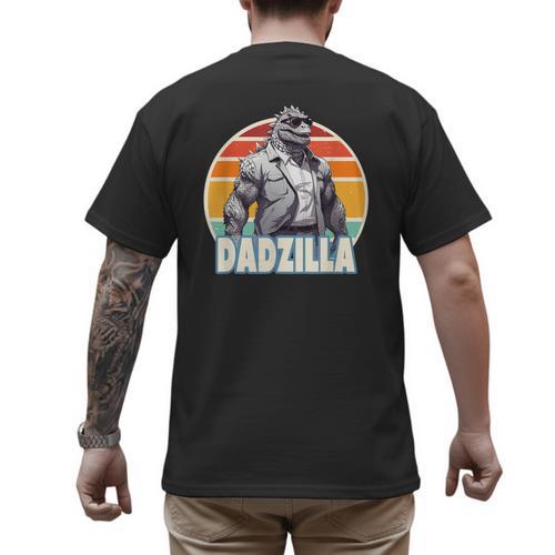 Dadzilla The Rad Dad Kaiju Vibes Men's Back Print T-Shirt - Father's Day Fun