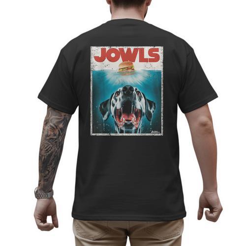 Dalmatian Jowls Cute Paws Spot Dog Mom Top Dog Dad Men's Back Print T-Shirt - Father's Day Fun