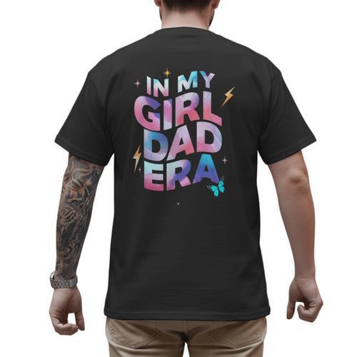 In My Daughter Era Dad Life Soft Pastel Pride Theme Men's Back Print T-Shirt - Father's Day Fun