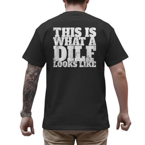 This Is What A DILF Looks Like Hot Dad DILF Men's Back Print T-Shirt - Father's Day Fun