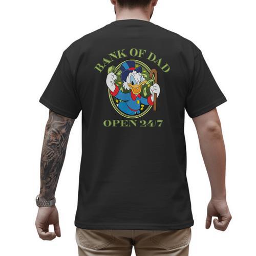 Disney DuckTales Bank Of Dad Small Men's Back Print T-Shirt - Father's Day Fun