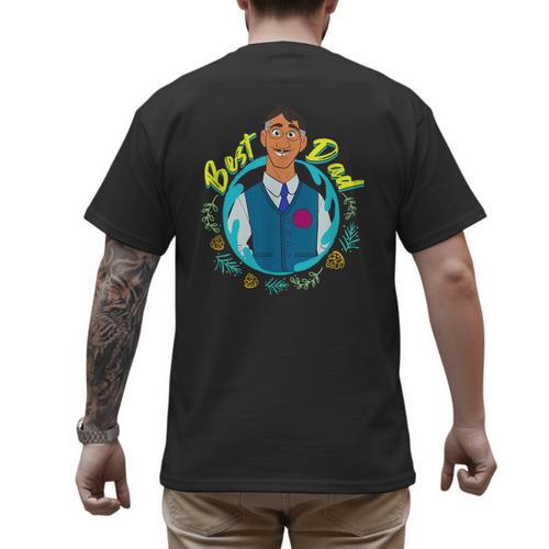 Disney Encanto Agustin Madrigal Best Dad Portrait Small Men's Back Print T-Shirt - Father's Day Fun
