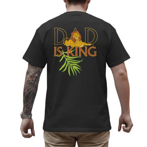 Disney The Lion King Dad Is King Mufasa & Simba Father's Day Men's Back Print T-Shirt - Father's Day Fun