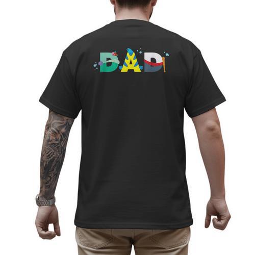 Disney The Little Mermaid Ariel Father’s Day Birthday Dad Men's Back Print T-Shirt - Father's Day Fun