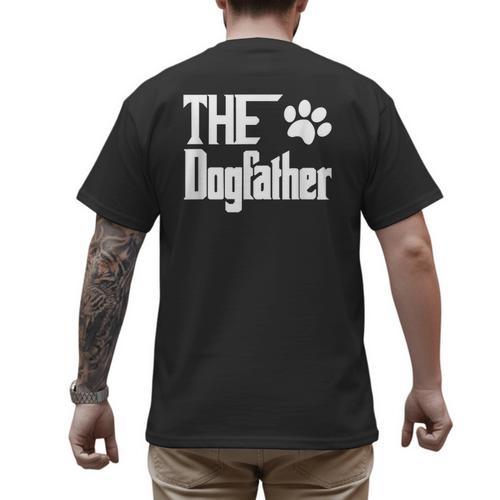 The Dogfather Dog Father Dad Men's Back Print T-Shirt - Father's Day Fun