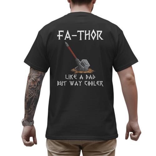 FA-Thor Fathers Day Tshirt Dad Father Men's Back Print T-Shirt - Father's Day Fun