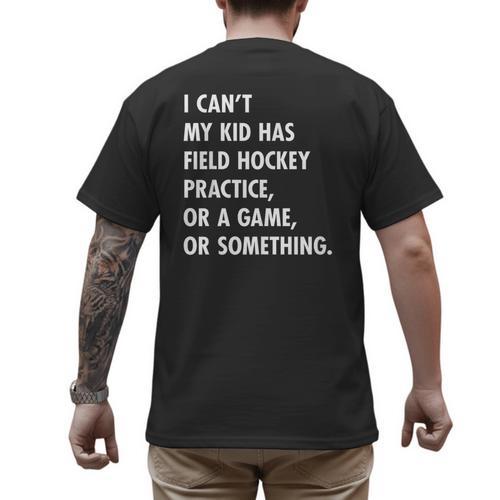 Field Hockey Mom And Dad Practice Game Men's Back Print T-Shirt - Father's Day Fun