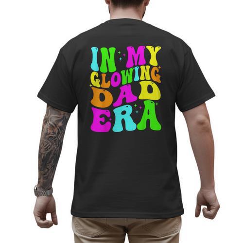 In My Glowing Dad Era Groovy Colorful Bright Men's Back Print T-Shirt - Father's Day Fun